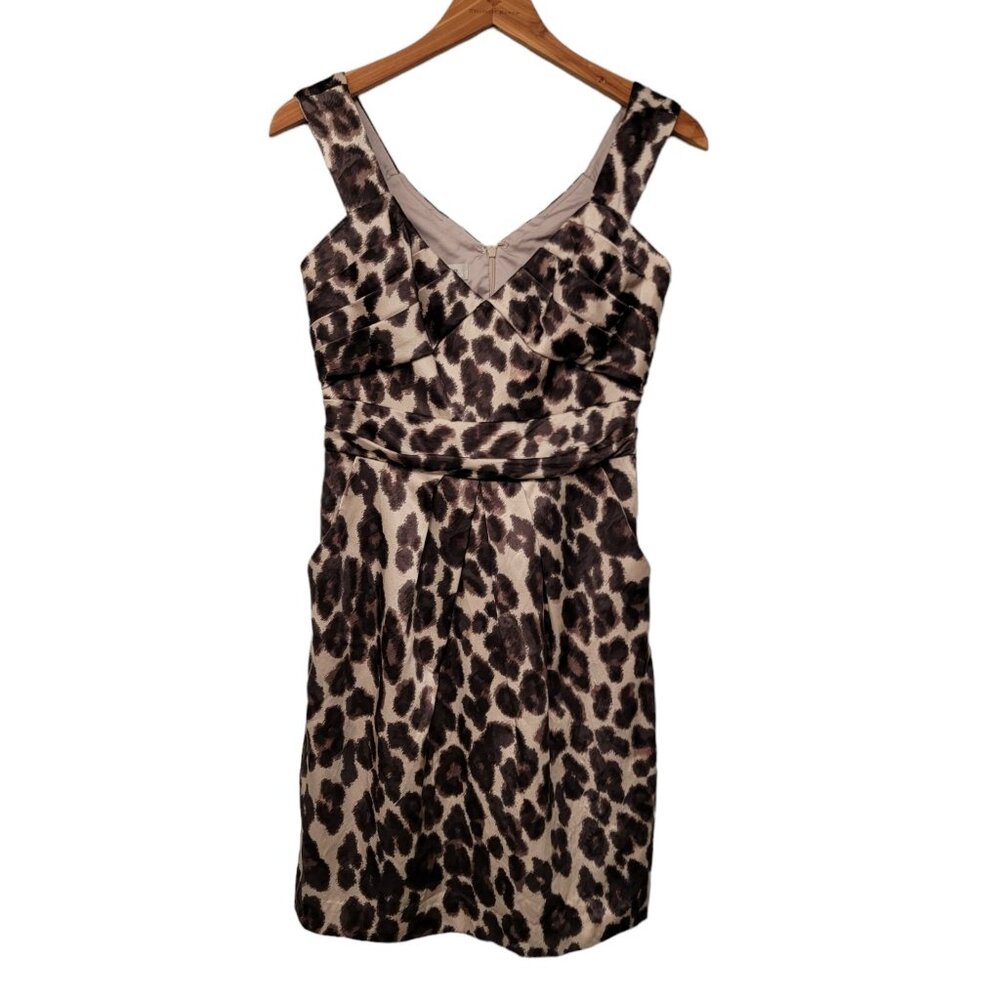 Kay Unger Sleeveless Silk Lined Dress Black Ivory Womens‎ Size 6 Pockets